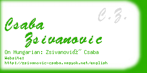 csaba zsivanovic business card